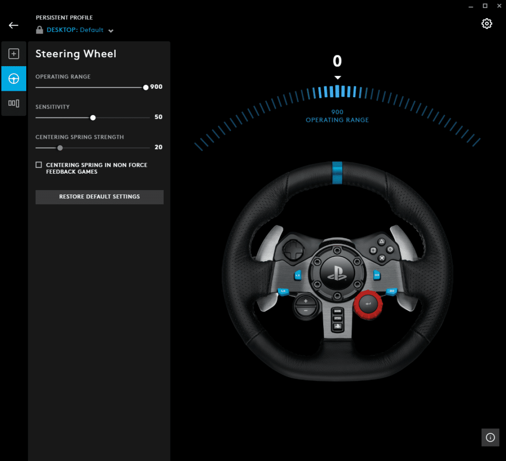 TURNING ON THE LOGITECH G29