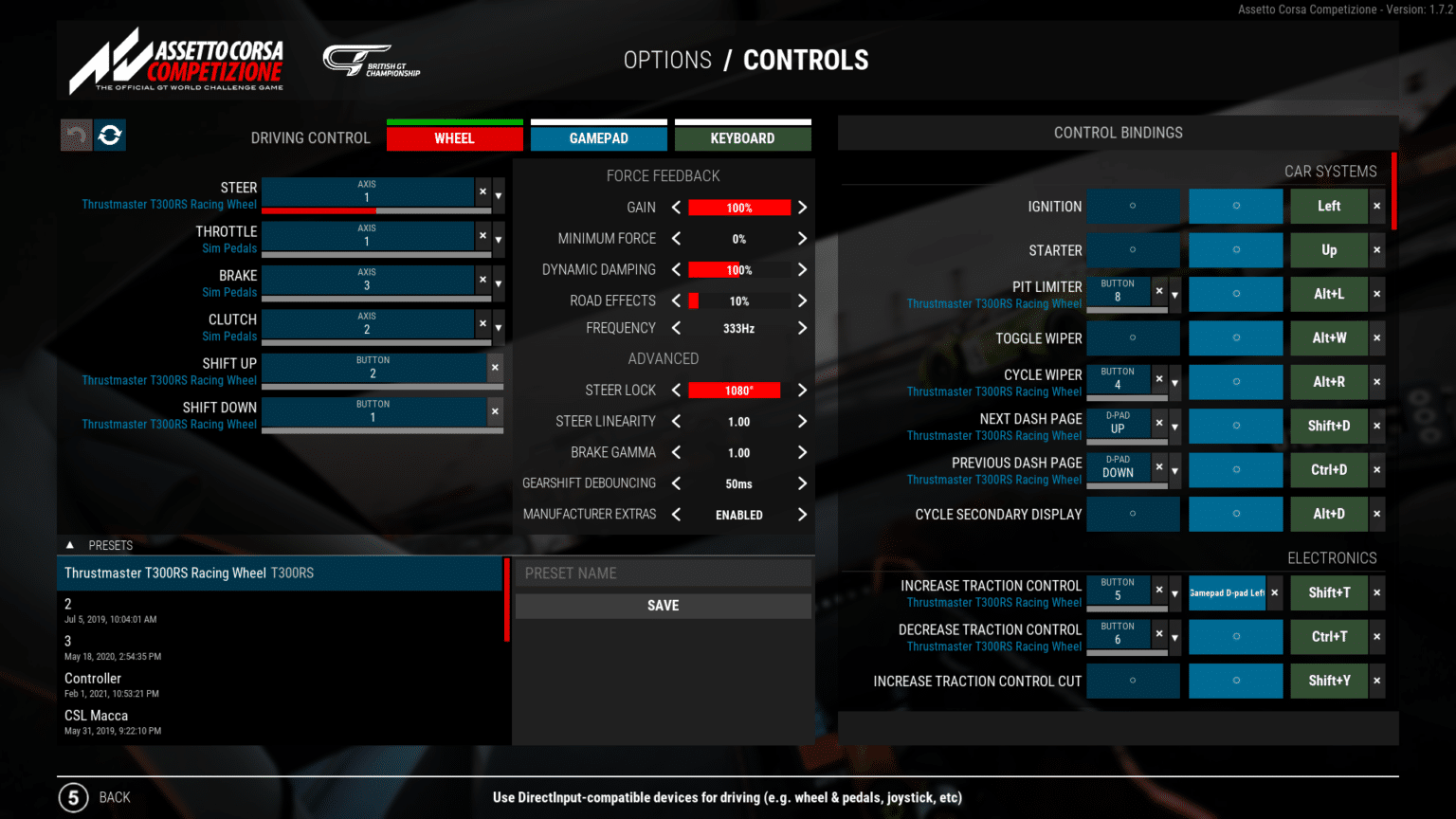 How to set up your Thrustmaster T300RS for ACC Coach Dave Academy