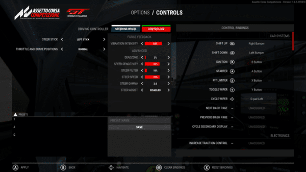 assetto corsa controller settings