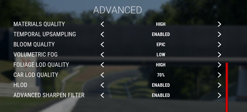 More Quality Settings/Visual Settings