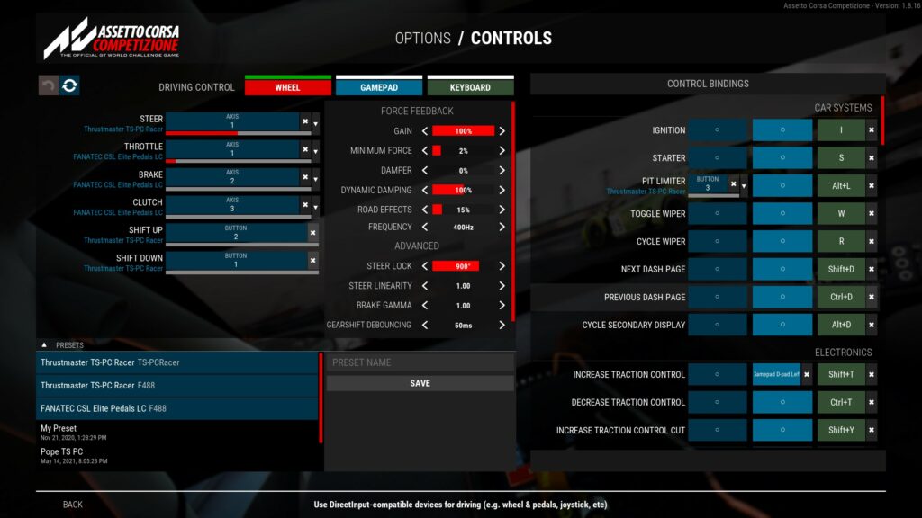 How To Set Up Your Thrustmaster Tspc Racer For Assetto Corsa